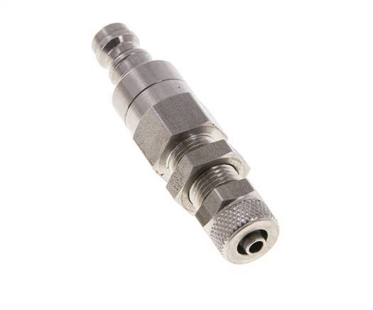 Acero inoxidable DN 5 Acoplamiento de aire Tapón 4x6 mm Tuerca de unión Pasamuros Cierre doble