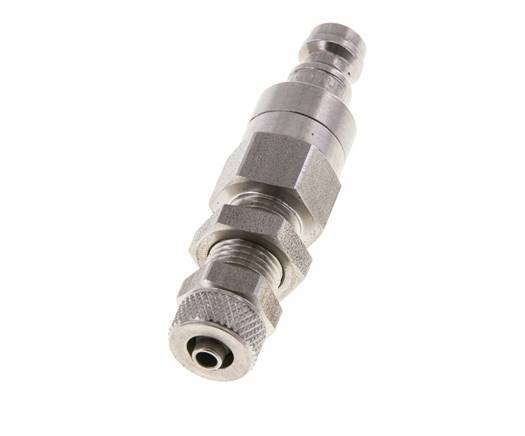 Acero inoxidable DN 5 Acoplamiento de aire Tapón 4x6 mm Tuerca de unión Pasamuros Cierre doble