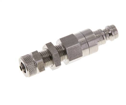 Acero inoxidable DN 5 Acoplamiento de aire Tapón 4x6 mm Tuerca de unión Pasamuros Cierre doble