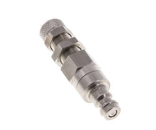 Acero inoxidable DN 5 Acoplamiento de aire Tapón 4x6 mm Tuerca de unión Pasamuros Cierre doble