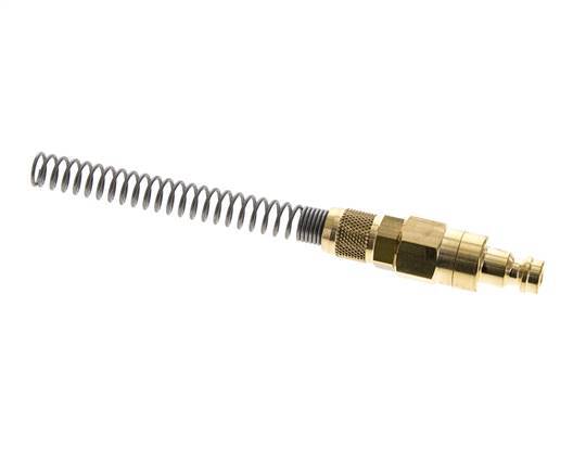 Latón DN 5 Acoplamiento de aire Enchufe 4x6 mm Tuerca de unión Doble cierre Bend-Protect