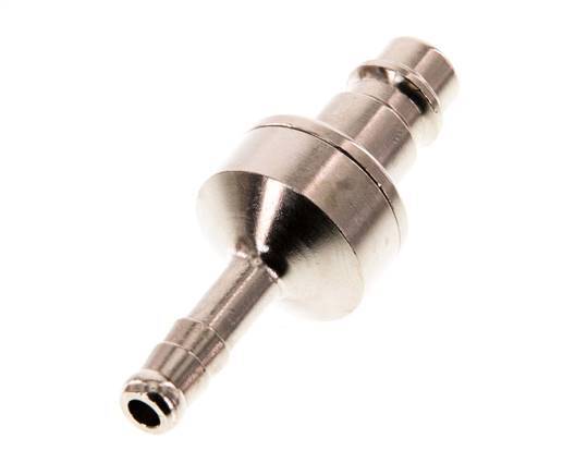 Latón niquelado DN 7,2 (Euro) Enchufe de acoplamiento de aire Pilar de manguera de 6 mm Cierre doble