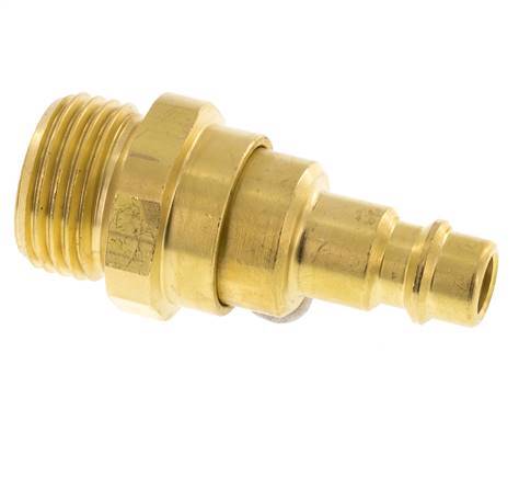Acoplamiento de aire de latón DN 7.2 (Euro) Enchufe G 1/2 pulgadas macho con válvula de retención