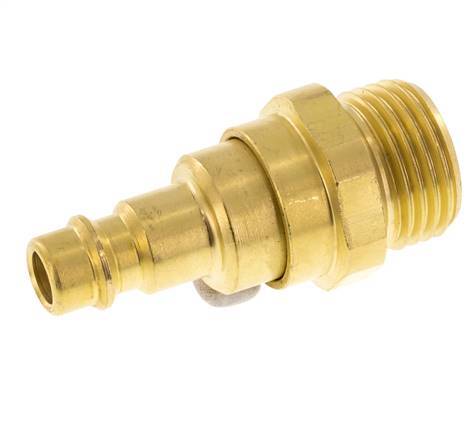 Acoplamiento de aire de latón DN 7.2 (Euro) Enchufe G 1/2 pulgadas macho con válvula de retención