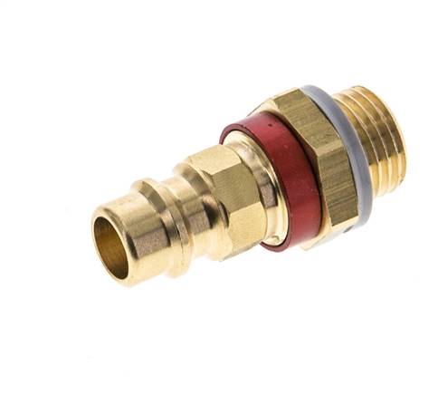 Acoplamiento de aire de latón DN 7.2 (Euro) con código rojo Enchufe G 1/4 pulgada macho