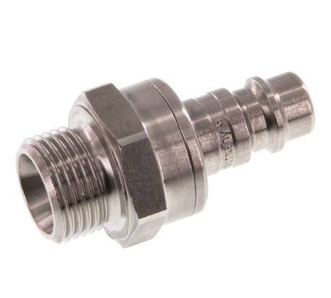 Acero inoxidable DN 7.2 (Euro) Enchufe de acoplamiento de aire G 3/8 pulgadas macho de doble cierre