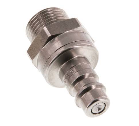 Acero inoxidable DN 7.2 (Euro) Enchufe de acoplamiento de aire G 3/8 pulgadas macho de doble cierre