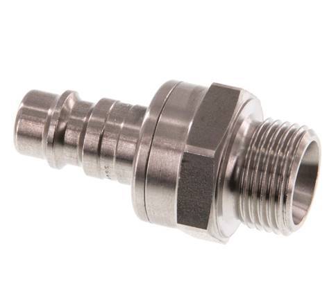 Acero inoxidable DN 7.2 (Euro) Enchufe de acoplamiento de aire G 3/8 pulgadas macho de doble cierre
