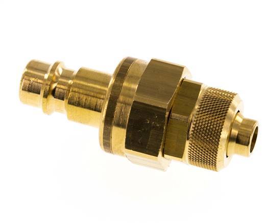 Latón DN 7.2 (Euro) Acoplamiento de aire Enchufe Tuerca de unión 8x10 mm Doble cierre