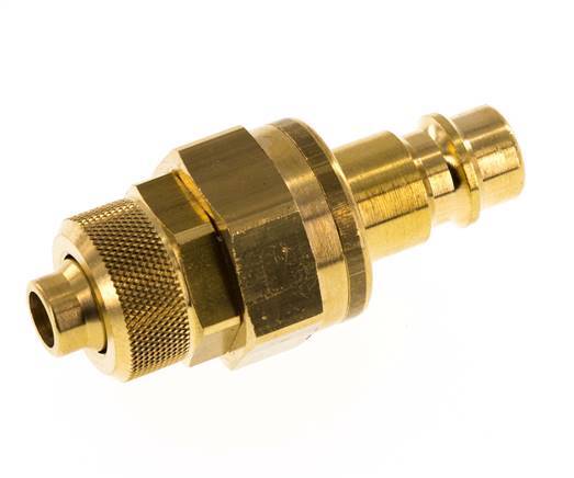 Latón DN 7.2 (Euro) Acoplamiento de aire Enchufe Tuerca de unión 8x10 mm Doble cierre
