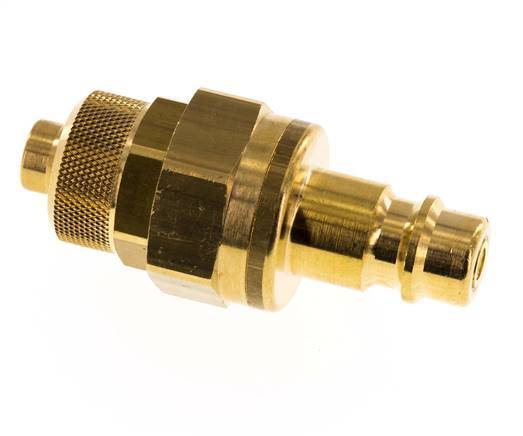 Latón DN 7.2 (Euro) Acoplamiento de aire Enchufe Tuerca de unión 8x10 mm Doble cierre