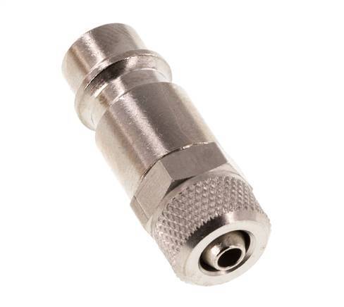 Nickel-plated Brass DN 7.2 (Euro) Air Coupling Plug 4x6 mm Union Nut [2 Pieces]