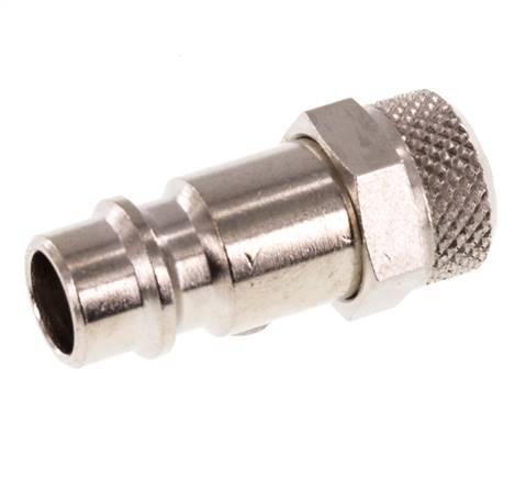 Nickel-plated Brass DN 7.2 (Euro) Air Coupling Plug 6x8 mm Union Nut [2 Pieces]
