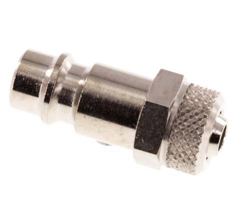 Nickel-plated Brass DN 7.2 (Euro) Air Coupling Plug 6x8 mm Union Nut [2 Pieces]