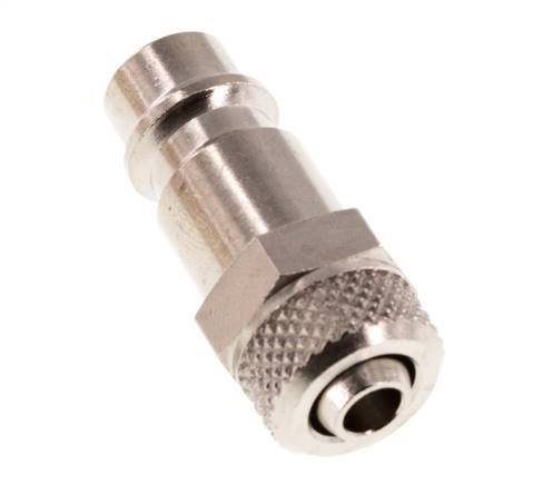 Nickel-plated Brass DN 7.2 (Euro) Air Coupling Plug 6x8 mm Union Nut [2 Pieces]