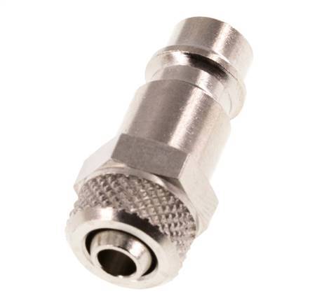 Nickel-plated Brass DN 7.2 (Euro) Air Coupling Plug 6x8 mm Union Nut [2 Pieces]