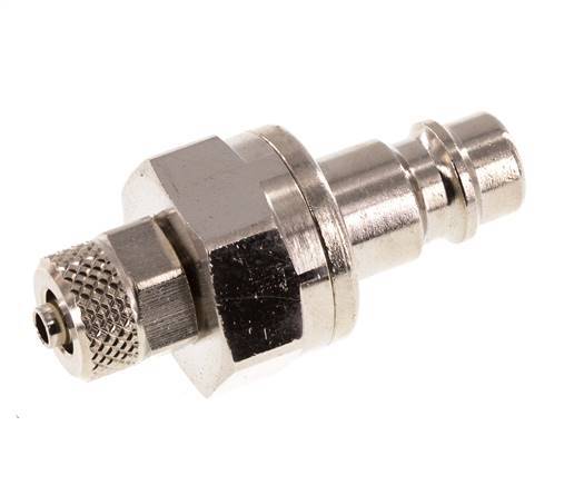 Latón niquelado DN 7,2 (Euro) Enchufe de acoplamiento de aire Tuerca de unión de 4x6 mm Cierre doble