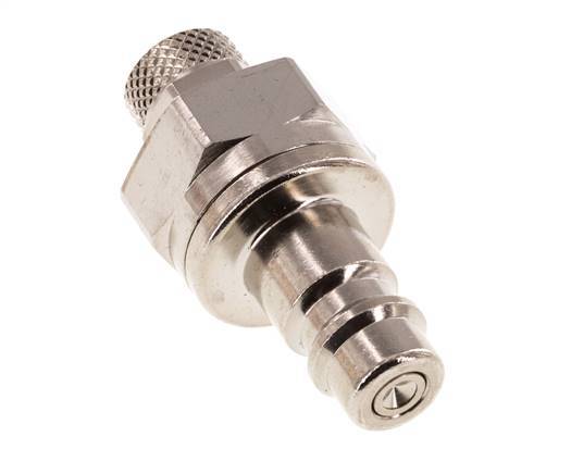 Latón niquelado DN 7,2 (Euro) Enchufe de acoplamiento de aire Tuerca de unión de 4x6 mm Cierre doble