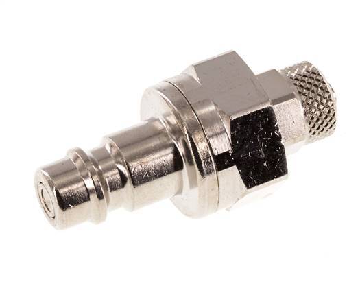 Latón niquelado DN 7,2 (Euro) Enchufe de acoplamiento de aire Tuerca de unión de 4x6 mm Cierre doble