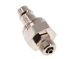 Latón niquelado DN 7,2 (Euro) Enchufe de acoplamiento de aire Tuerca de unión de 4x6 mm Cierre doble