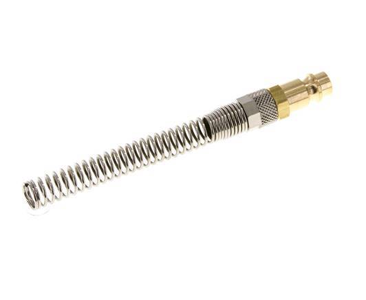 Brass DN 7.2 (Euro) Air Coupling Plug 6x8 mm Union Nut Bend-Protect [2 Pieces]