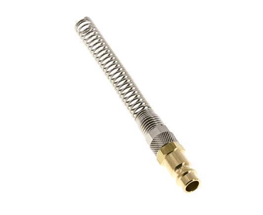 Brass DN 7.2 (Euro) Air Coupling Plug 6x8 mm Union Nut Bend-Protect [2 Pieces]