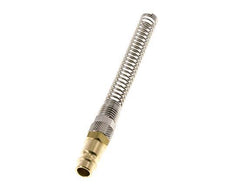 Brass DN 7.2 (Euro) Air Coupling Plug 6x8 mm Union Nut Bend-Protect [2 Pieces]