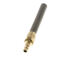Tapón de acoplamiento de aire de latón DN 7,2 (Euro) Tuerca de unión 6x8 mm Bend-Protect con válvula de retención