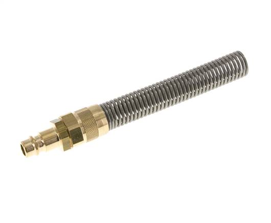 Tapón de acoplamiento de aire de latón DN 7,2 (Euro) Tuerca de unión 6x8 mm Bend-Protect con válvula de retención