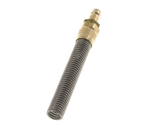 Tapón de acoplamiento de aire de latón DN 7,2 (Euro) Tuerca de unión 6x8 mm Bend-Protect con válvula de retención
