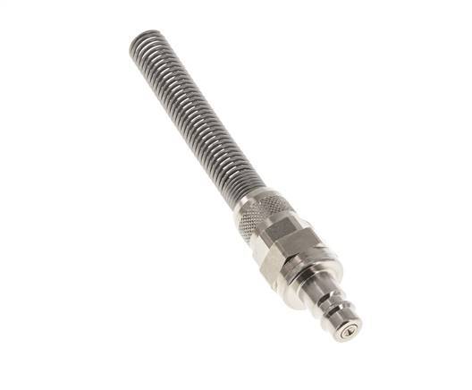 Latón niquelado DN 7,2 (Euro) Enchufe de acoplamiento de aire Tuerca de unión de 8x10 mm Cierre doble con protección contra dobladuras