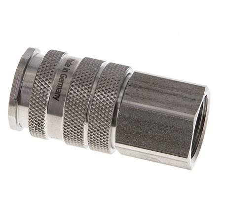 Acoplamiento de aire de acero inoxidable DN 10 Enchufe G 1/2 pulgadas Hembra Doble Cierre