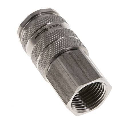 Acoplamiento de aire de acero inoxidable DN 10 Enchufe G 1/2 pulgadas Hembra Doble Cierre