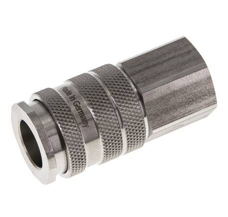 Acoplamiento de aire de acero inoxidable DN 10 Enchufe G 1/2 pulgadas Hembra Doble Cierre