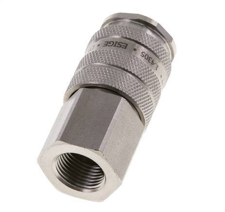 Acoplamiento de aire de acero inoxidable DN 10 Enchufe G 3/8 pulgadas Hembra de doble cierre