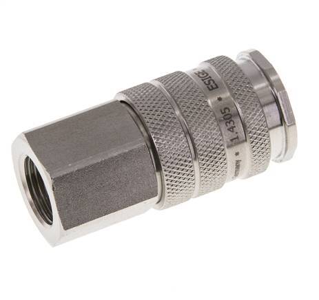 Acoplamiento de aire de acero inoxidable DN 10 Enchufe G 3/8 pulgadas Hembra de doble cierre