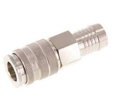 Nickel-plated Brass DN 10 Air Coupling Socket 19 mm Hose Pillar Double Shut-Off