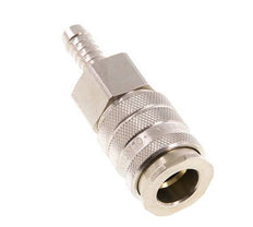 Nickel-plated Brass DN 10 Air Coupling Socket 9 mm Hose Pillar Double Shut-Off