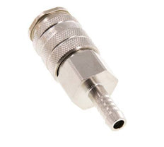 Nickel-plated Brass DN 10 Air Coupling Socket 9 mm Hose Pillar Double Shut-Off