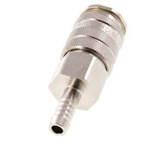 Nickel-plated Brass DN 10 Air Coupling Socket 9 mm Hose Pillar Double Shut-Off