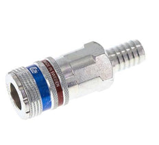 Acero/latón DN 10.4 Enchufe de seguridad para aire comprimido Pilar para manguera de 13 mm