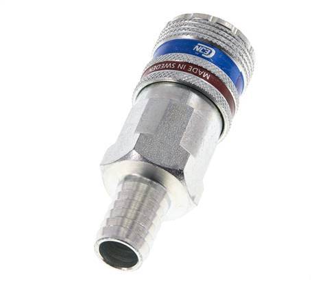 Acero/latón DN 10.4 Enchufe de seguridad para aire comprimido Pilar para manguera de 13 mm
