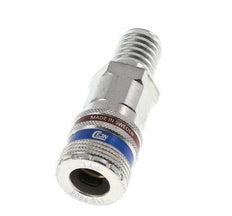 Acero/latón DN 10.4 Enchufe de seguridad para aire comprimido Pilar para manguera de 16 mm