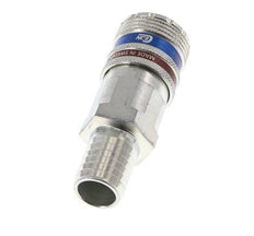 Acero/latón DN 10.4 Enchufe de seguridad para aire comprimido Pilar para manguera de 16 mm