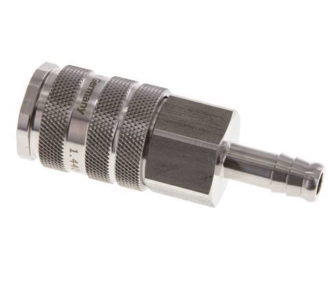 Stainless Steel 316L DN 10 Air Coupling Socket 9 mm Hose Pillar