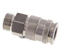 Acoplamiento de aire de acero inoxidable DN 10 Enchufe G de 1/2 pulgada macho de doble cierre