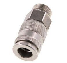 Acoplamiento de aire de acero inoxidable DN 10 Enchufe G de 1/2 pulgada macho de doble cierre