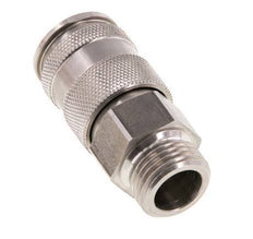 Acoplamiento de aire de acero inoxidable DN 10 Enchufe G de 1/2 pulgada macho de doble cierre