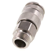 Acoplamiento de aire de acero inoxidable DN 10 Enchufe G de 1/2 pulgada macho de doble cierre