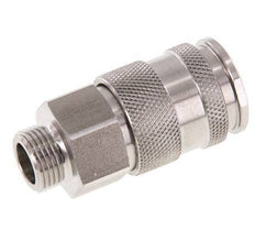 Acoplamiento de aire de acero inoxidable DN 10 Enchufe G 3/8 pulgadas macho de doble cierre
